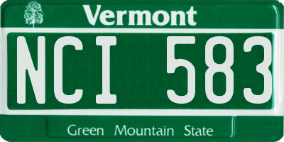 VT license plate NCI583