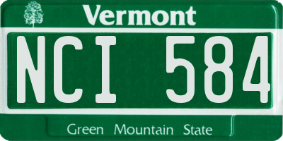 VT license plate NCI584