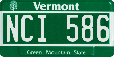 VT license plate NCI586