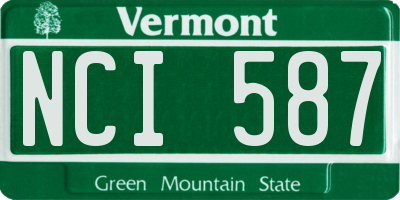 VT license plate NCI587