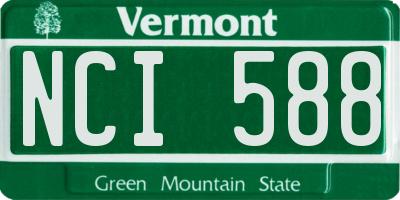 VT license plate NCI588
