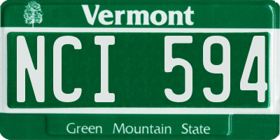 VT license plate NCI594