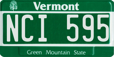 VT license plate NCI595
