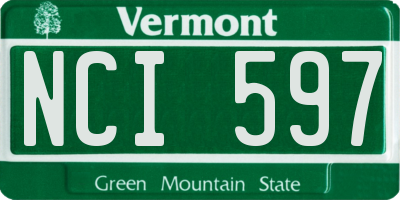 VT license plate NCI597