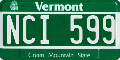 VT license plate NCI599