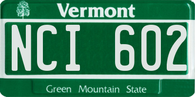 VT license plate NCI602