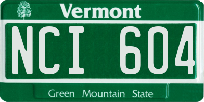 VT license plate NCI604