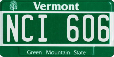 VT license plate NCI606