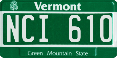 VT license plate NCI610