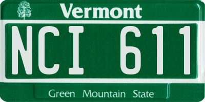VT license plate NCI611