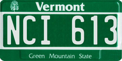 VT license plate NCI613