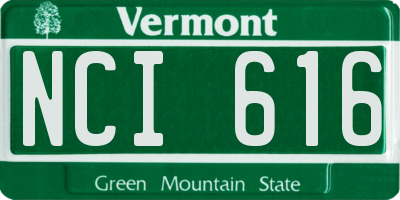 VT license plate NCI616