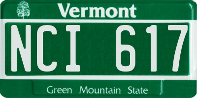 VT license plate NCI617