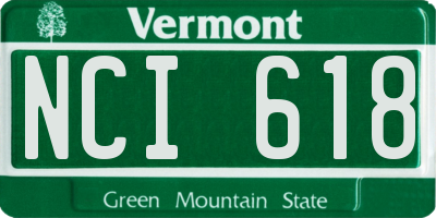 VT license plate NCI618