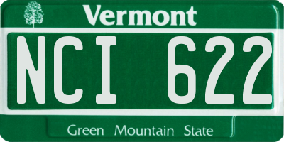VT license plate NCI622
