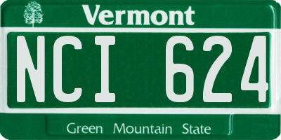 VT license plate NCI624