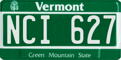 VT license plate NCI627