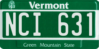 VT license plate NCI631