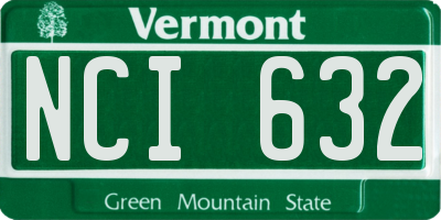 VT license plate NCI632