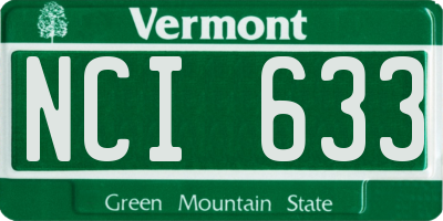 VT license plate NCI633