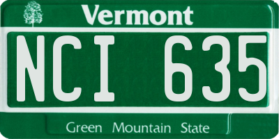 VT license plate NCI635