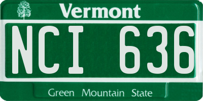 VT license plate NCI636