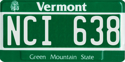 VT license plate NCI638
