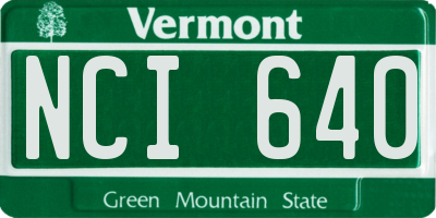 VT license plate NCI640