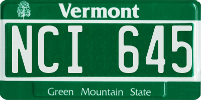 VT license plate NCI645