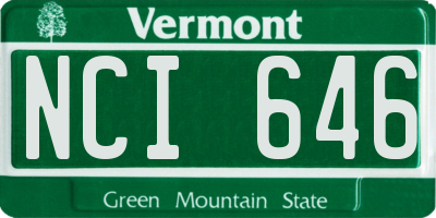 VT license plate NCI646