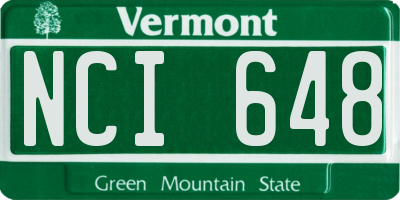 VT license plate NCI648