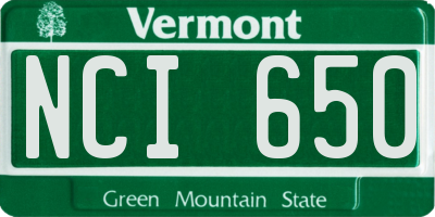 VT license plate NCI650