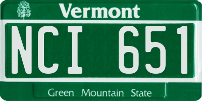 VT license plate NCI651