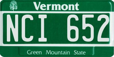 VT license plate NCI652