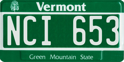VT license plate NCI653