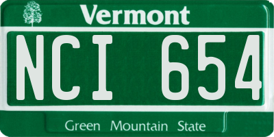 VT license plate NCI654