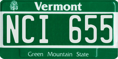VT license plate NCI655