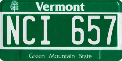 VT license plate NCI657