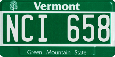 VT license plate NCI658