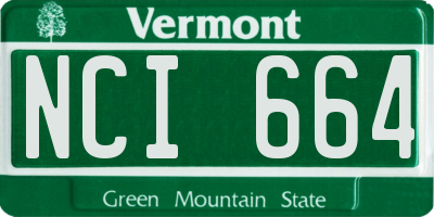VT license plate NCI664