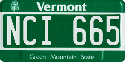 VT license plate NCI665