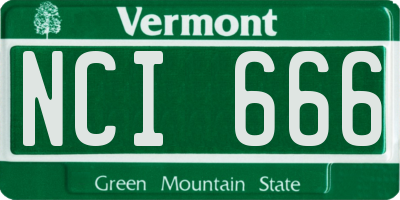 VT license plate NCI666