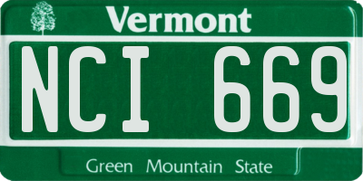 VT license plate NCI669