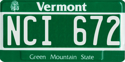 VT license plate NCI672
