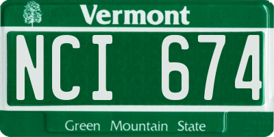 VT license plate NCI674