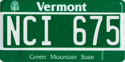 VT license plate NCI675
