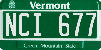 VT license plate NCI677