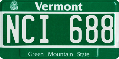 VT license plate NCI688