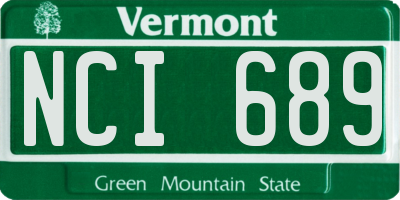 VT license plate NCI689