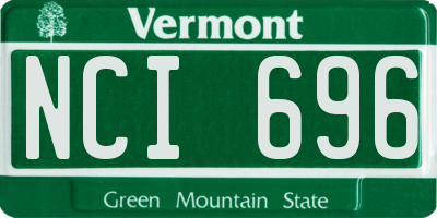 VT license plate NCI696